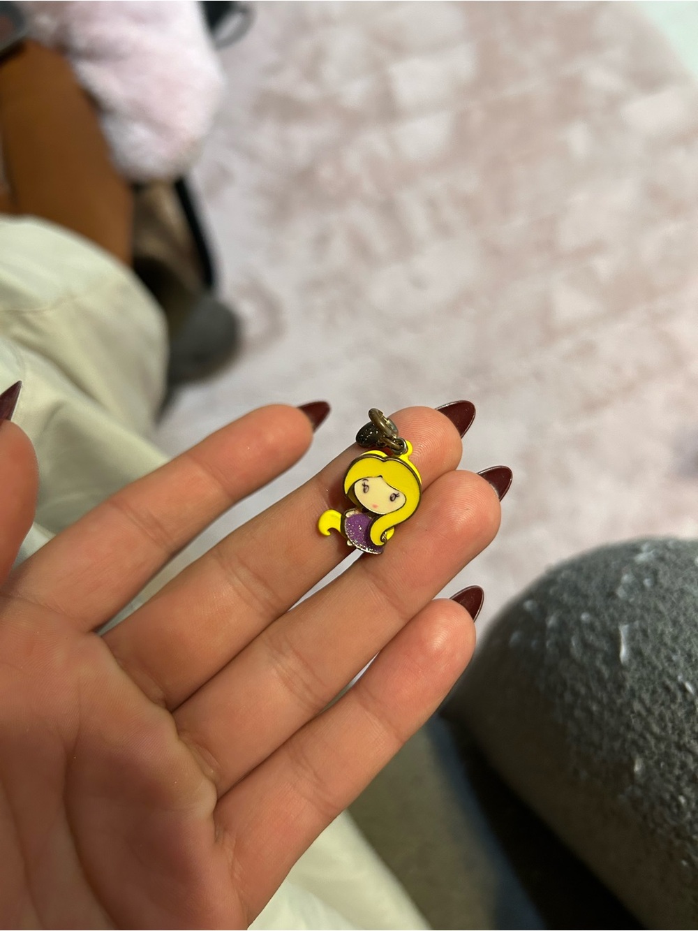 Rapunzel Enamel Charm - Cute Cartoon Pendant
